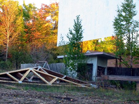 Northwoods Drive-In Theatre - Ticket Booth And Screen - Photo From Water Winter Wonderland